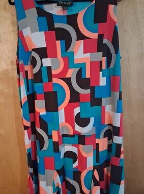DN Design Women's Multicolor Geometric Dress